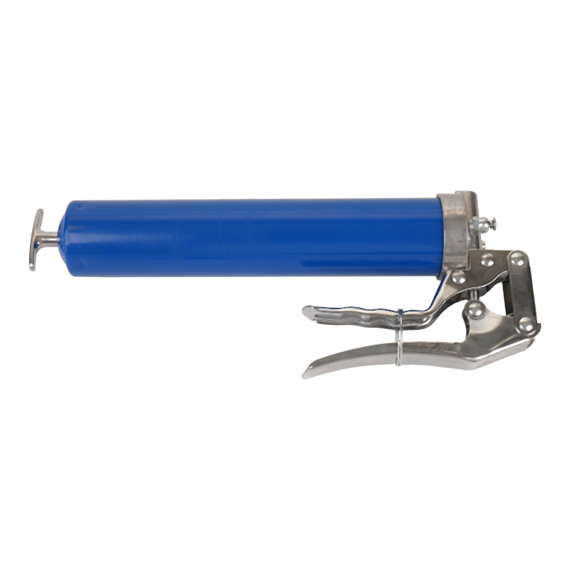 Spray-coated hand-operated grease gun