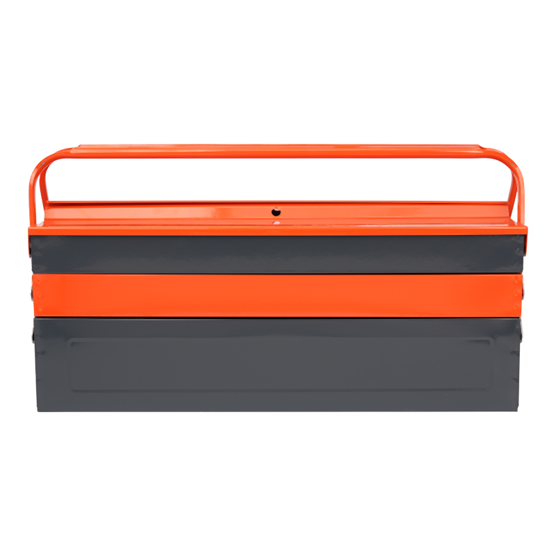 Dobleng hawakan ang malaking tatlong-layer na tool box